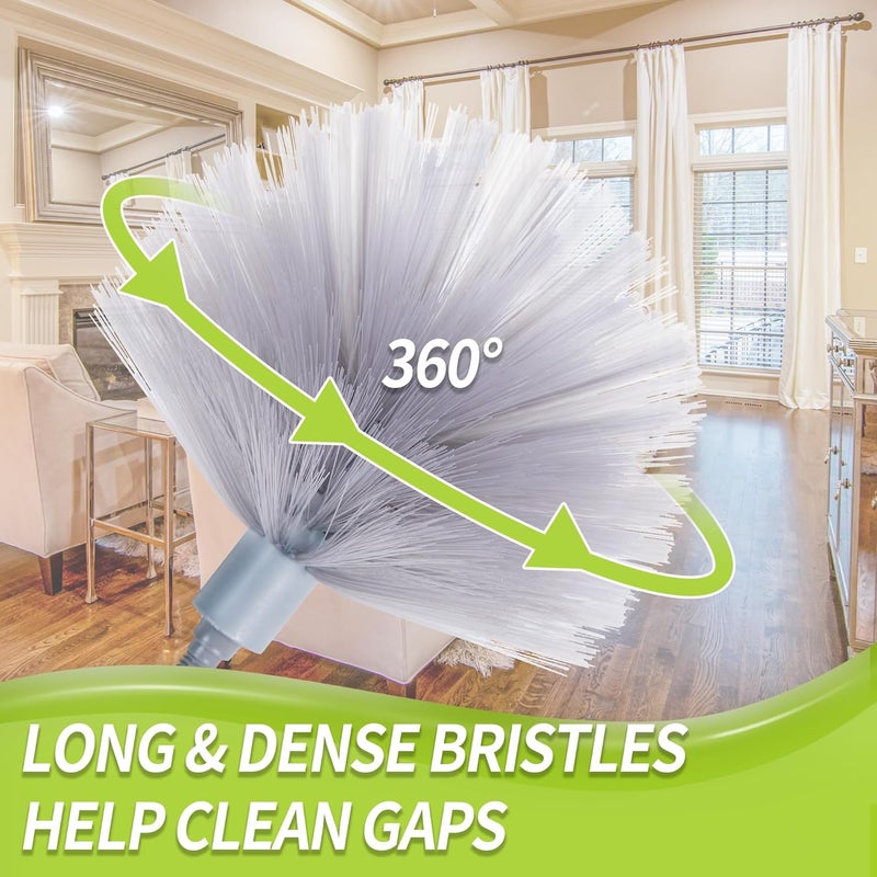 IVYROLL Cobweb Duster with Extension Pole, 100'' Microfiber & Chenille Ceiling Cleaner Kit, Reusable Feather Duster, Bendable, Washable - Image 3